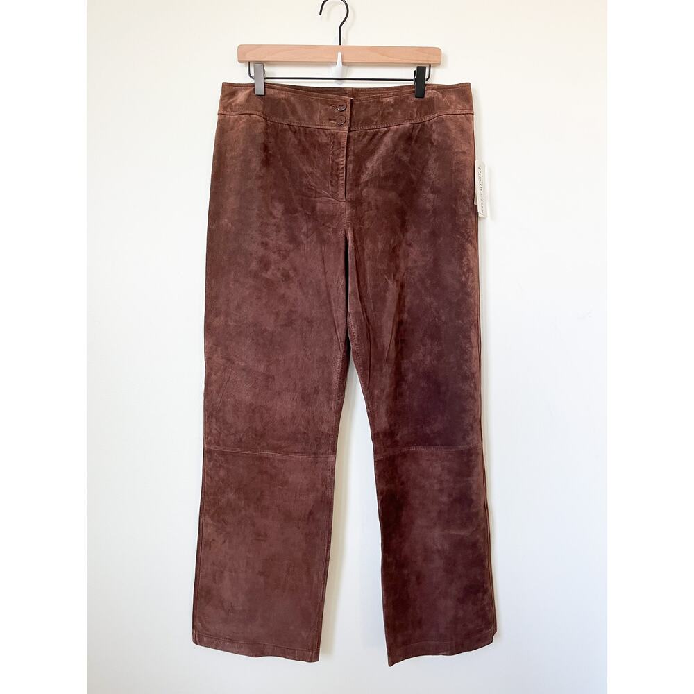 Elegant Brown Suede Pants